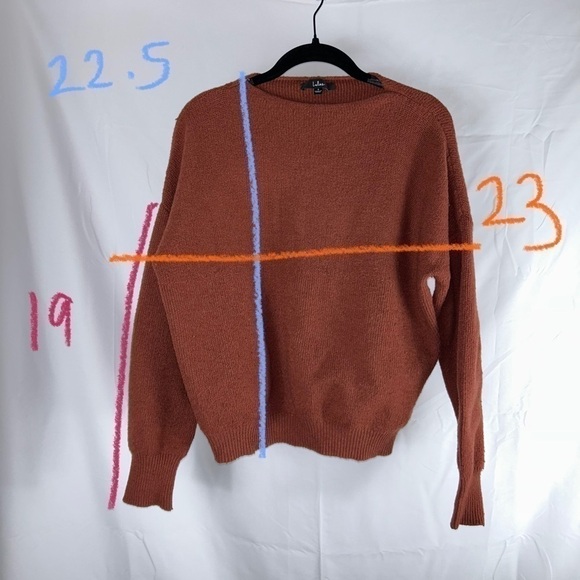 Lulu’s Sweater Get With It Mock Neck Knit Long Drop Sleeves Ribbed Boxy Fit - Picture 2 of 14